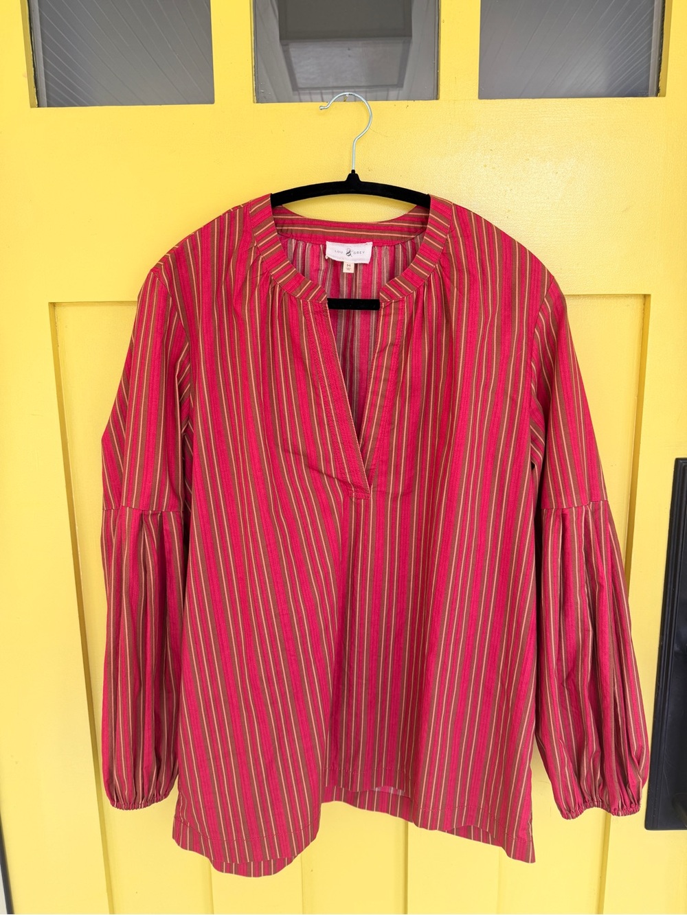 Lou & Grey Red and Yellow Striped Tunic Blouse